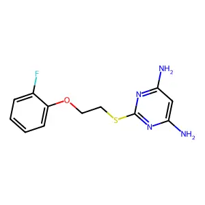 2-[2-(2-Fluorophenoxy)ethylsulfanyl]pyrimidine-4,6-diamine structure