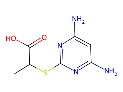 2-(4,6-Diaminopyrimidin-2-ylsulfanyl)-propionic acid structure