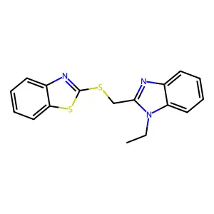 2-[(1-Ethylbenzimidazol-2-yl)methylsulfanyl]-1,3-benzothiazole structure
