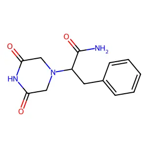 2-(3,5-Dioxopiperazin-1-yl)-3-phenylpropanamide structure