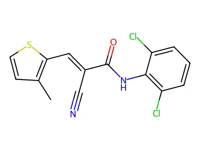 (E)-2-cyano-N-(2,6-dichlorophenyl)-3-(3-methylthiophen-2-yl)prop-2-enamide structure