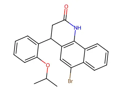 6-bromo-4-(2-propan-2-yloxyphenyl)-3,4-dihydro-1H-benzo[h]quinolin-2-one structure
