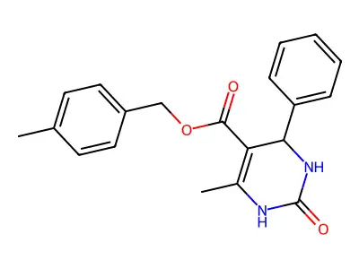 4-methylbenzyl 6-methyl-2-oxo-4-phenyl-1,2,3,4-tetrahydropyrimidine-5-carboxylate structure