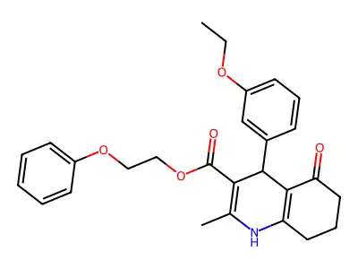 2-phenoxyethyl 4-(3-ethoxyphenyl)-2-methyl-5-oxo-1,4,5,6,7,8-hexahydroquinoline-3-carboxylate structure