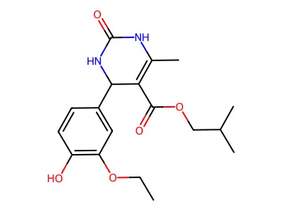 2-methylpropyl 4-(3-ethoxy-4-hydroxyphenyl)-6-methyl-2-oxo-1,2,3,4-tetrahydropyrimidine-5-carboxylate structure