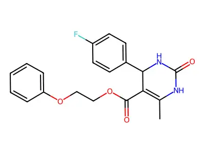 2-phenoxyethyl 4-(4-fluorophenyl)-6-methyl-2-oxo-1,2,3,4-tetrahydropyrimidine-5-carboxylate structure