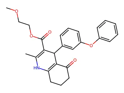 2-methoxyethyl 2-methyl-5-oxo-4-(3-phenoxyphenyl)-1,4,5,6,7,8-hexahydroquinoline-3-carboxylate structure
