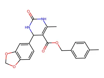 4-methylbenzyl 4-(1,3-benzodioxol-5-yl)-6-methyl-2-oxo-1,2,3,4-tetrahydropyrimidine-5-carboxylate structure