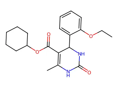 cyclohexyl 4-(2-ethoxyphenyl)-6-methyl-2-oxo-1,2,3,4-tetrahydropyrimidine-5-carboxylate structure