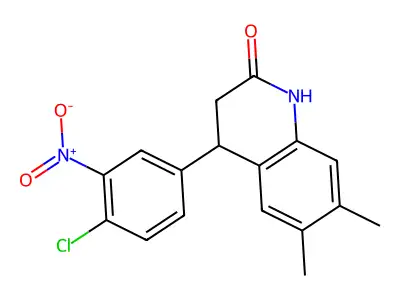 4-(4-chloro-3-nitrophenyl)-6,7-dimethyl-3,4-dihydro-1H-quinolin-2-one structure