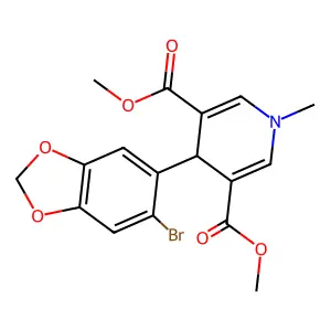 dimethyl 4-(6-bromo-1,3-benzodioxol-5-yl)-1-methyl-4H-pyridine-3,5-dicarboxylate structure