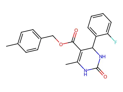 4-methylbenzyl 4-(2-fluorophenyl)-6-methyl-2-oxo-1,2,3,4-tetrahydropyrimidine-5-carboxylate structure