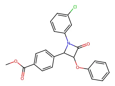 Methyl 4-[1-(3-chlorophenyl)-4-oxo-3-phenoxyazetidin-2-yl]benzoate structure