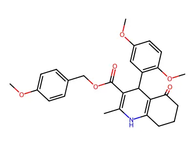 4-methoxybenzyl 4-(2,5-dimethoxyphenyl)-2-methyl-5-oxo-1,4,5,6,7,8-hexahydroquinoline-3-carboxylate structure