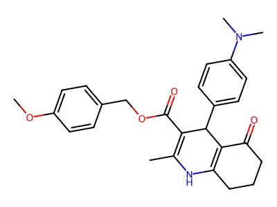 4-methoxybenzyl 4-[4-(dimethylamino)phenyl]-2-methyl-5-oxo-1,4,5,6,7,8-hexahydroquinoline-3-carboxylate structure