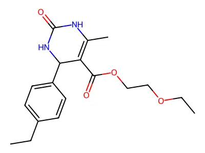 2-ethoxyethyl 4-(4-ethylphenyl)-6-methyl-2-oxo-1,2,3,4-tetrahydropyrimidine-5-carboxylate structure