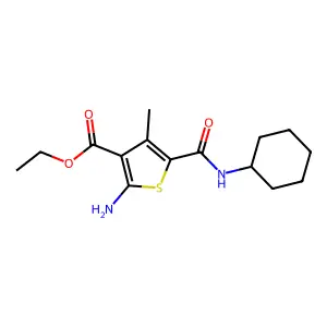 Ethyl 2-amino-5-(cyclohexylcarbamoyl)-4-methylthiophene-3-carboxylate structure