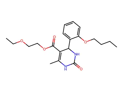 2-ethoxyethyl 4-(2-butoxyphenyl)-6-methyl-2-oxo-1,2,3,4-tetrahydropyrimidine-5-carboxylate structure