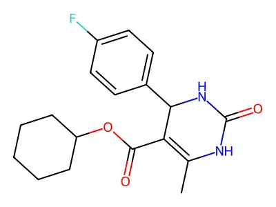 cyclohexyl 4-(4-fluorophenyl)-6-methyl-2-oxo-1,2,3,4-tetrahydropyrimidine-5-carboxylate structure