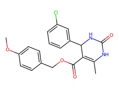 4-methoxybenzyl 4-(3-chlorophenyl)-6-methyl-2-oxo-1,2,3,4-tetrahydropyrimidine-5-carboxylate structure