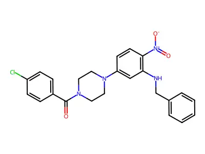 [4-[3-(Benzylamino)-4-nitrophenyl]piperazin-1-yl]-(4-chlorophenyl)methanone structure