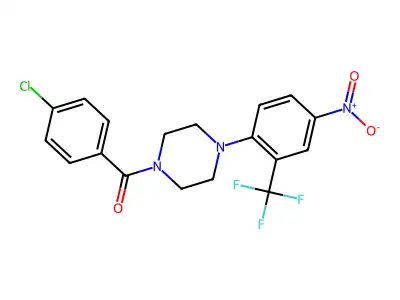 (4-Chlorophenyl)-[4-[4-nitro-2-(trifluoromethyl)phenyl]piperazin-1-yl]methanone structure