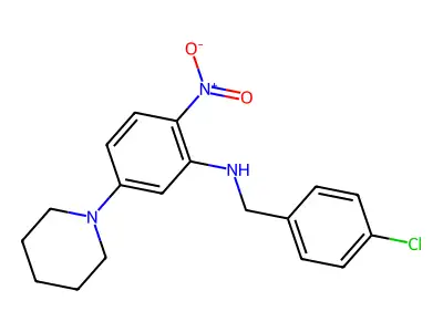 N-[(4-chlorophenyl)methyl]-2-nitro-5-piperidin-1-ylaniline structure