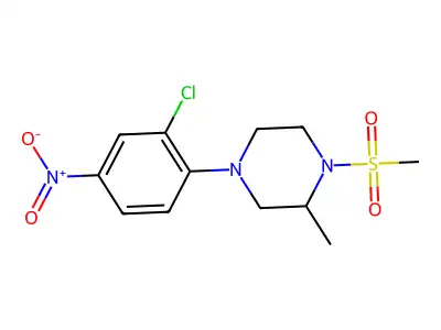 4-(2-Chloro-4-nitrophenyl)-2-methyl-1-methylsulfonylpiperazine structure