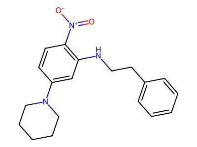 2-nitro-N-(2-phenylethyl)-5-(piperidin-1-yl)aniline structure