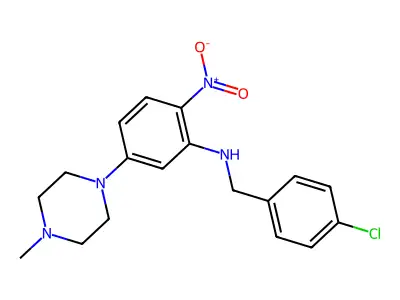 1-{3-[(4-Chlorobenzyl)amino]-4-nitrophenyl}-4-methylpiperazine structure
