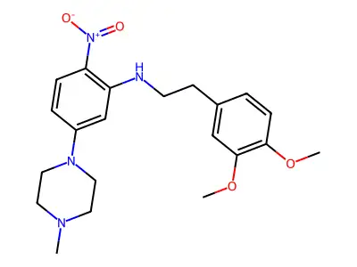 N-[2-(3,4-dimethoxyphenyl)ethyl]-5-(4-methylpiperazin-1-yl)-2-nitroaniline structure