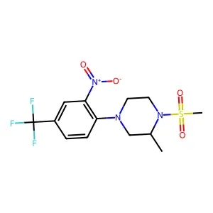 2-Methyl-1-methylsulfonyl-4-[2-nitro-4-(trifluoromethyl)phenyl]piperazine structure