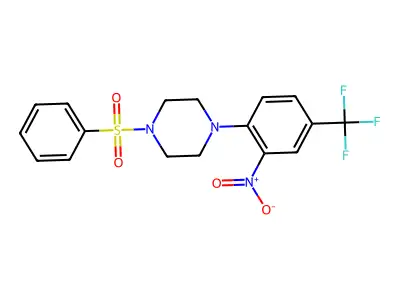 1-(Benzenesulfonyl)-4-[2-nitro-4-(trifluoromethyl)phenyl]piperazine structure