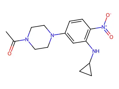 1-[4-[3-(Cyclopropylamino)-4-nitrophenyl]piperazin-1-yl]ethanone structure