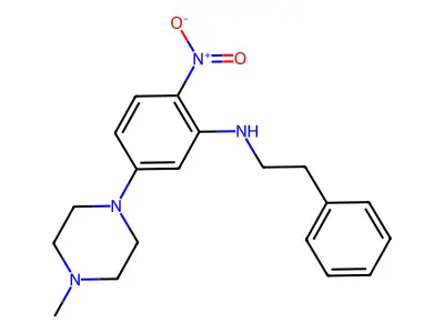 5-(4-methylpiperazin-1-yl)-2-nitro-N-(2-phenylethyl)aniline structure