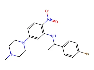 N-[1-(4-bromophenyl)ethyl]-5-(4-methylpiperazin-1-yl)-2-nitroaniline structure