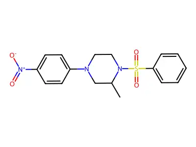 2-Methyl-4-(4-nitrophenyl)-1-(phenylsulfonyl)piperazine structure