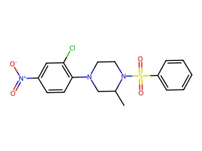 1-(Benzenesulfonyl)-4-(2-chloro-4-nitrophenyl)-2-methylpiperazine structure