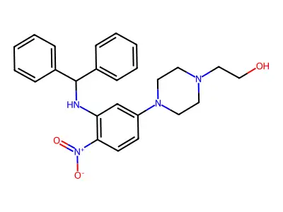 2-[4-[3-(Benzhydrylamino)-4-nitrophenyl]piperazin-1-yl]ethanol structure