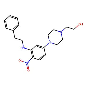 2-(4-{4-Nitro-3-[(2-phenylethyl)amino]phenyl}-1-piperazinyl)ethanol structure