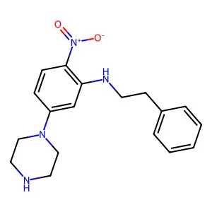 N-(2-nitro-5-piperazin-1-ylphenyl)-N-(2-phenylethyl)amine structure