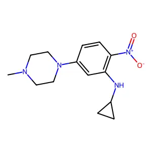 N-cyclopropyl-5-(4-methylpiperazin-1-yl)-2-nitroaniline structure