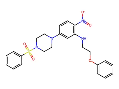 5-[4-(benzenesulfonyl)piperazin-1-yl]-2-nitro-N-(2-phenoxyethyl)aniline structure