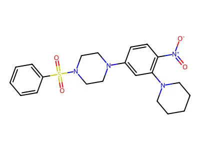1-(Benzenesulfonyl)-4-(4-nitro-3-piperidin-1-ylphenyl)piperazine structure