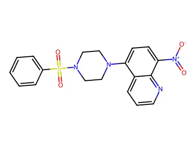 5-[4-(Benzenesulfonyl)piperazin-1-yl]-8-nitroquinoline structure