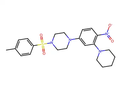 1-(4-Methylphenyl)sulfonyl-4-(4-nitro-3-piperidin-1-ylphenyl)piperazine structure