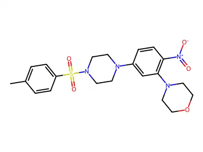 4-[5-[4-(4-Methylphenyl)sulfonylpiperazin-1-yl]-2-nitrophenyl]morpholine structure