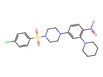 1-(4-Chlorophenyl)sulfonyl-4-(4-nitro-3-piperidin-1-ylphenyl)piperazine structure