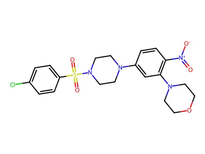4-[5-[4-(4-Chlorophenyl)sulfonylpiperazin-1-yl]-2-nitrophenyl]morpholine structure