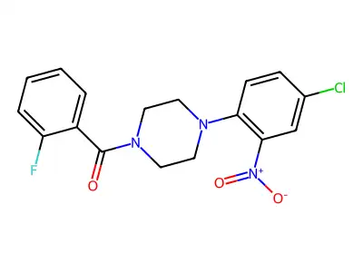 [4-(4-Chloro-2-nitrophenyl)piperazin-1-yl]-(2-fluorophenyl)methanone structure